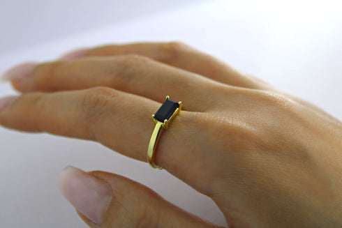 Ameya अमेय | Onyx | Ring | 18K Vermeil Vergoldung