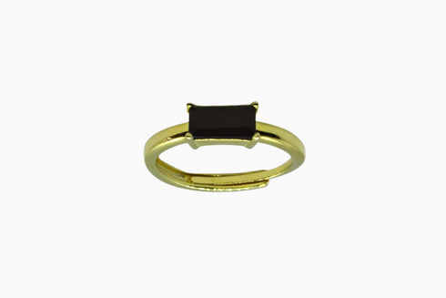 Ameya अमेय | Onyx | Ring | 18K Vermeil Vergoldung