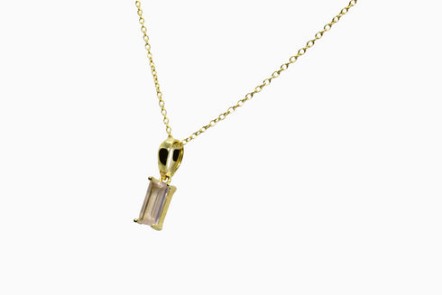 Ameya अमेय | Rosenquarz | Halskette | 18K Vermeil Vergoldung