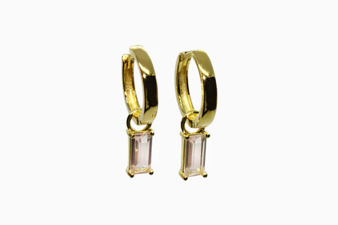 Ameya अमेय | Rose Quartz | Hoop | 18K Gold Vermeil