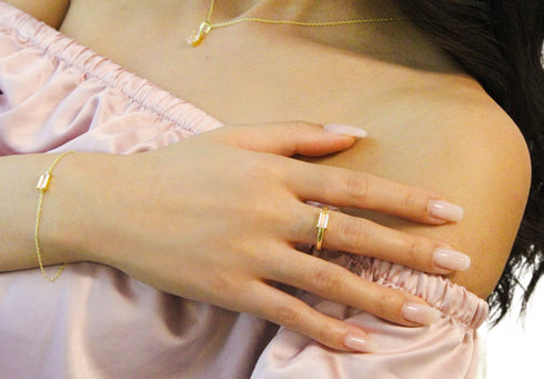 Ameya अमेय | Rosenquarz | Ring | 18K Vermeil Vergoldung