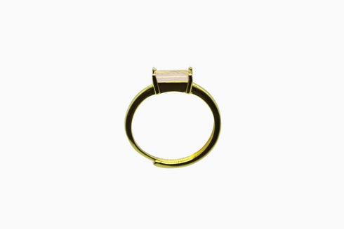 Ameya अमेय | Rosenquarz | Ring | 18K Vermeil Vergoldung