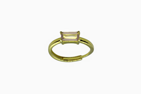 Ameya अमेय | Rosenquarz | Ring | 18K Vermeil Vergoldung