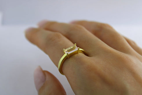 Ameya अमेय | Rosenquarz | Ring | 18K Vermeil Vergoldung