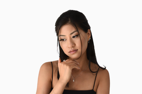 Divya दिव्या | Bergkristall | Halskette | Silber | Rhodiniert