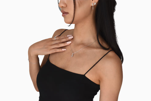 Divya दिव्या | Bergkristall | Ohrstecker | Silber | Rhodiniert