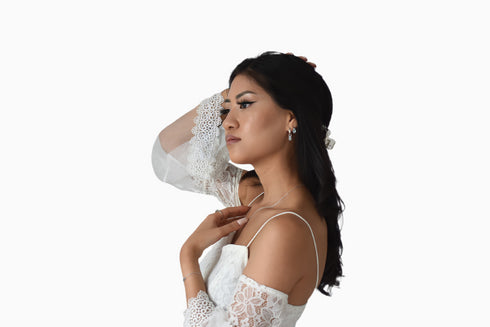 Ameya अमेय | Blue Topaz | Hoop | Silver | Rhodium Plated