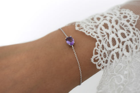 Divya दिव्या | Amethyst | Armband | Silber | Rhodiniert