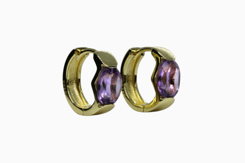 Divya दिव्या | Amethyst | Hoop | 18K Vermeil Vergoldung