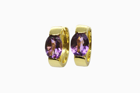 Divya दिव्या | Amethyst | Hoop | 18K Vermeil Vergoldung