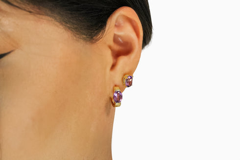 Divya दिव्या | Amethyst | Ohrstecker | 18K Vermeil Vergoldung