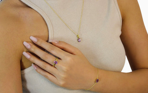 Divya दिव्या | Amethyst | Halskette | 18K Vermeil Vergoldung