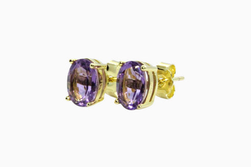 Divya दिव्या | Amethyst | Ohrstecker | 18K Vermeil Vergoldung