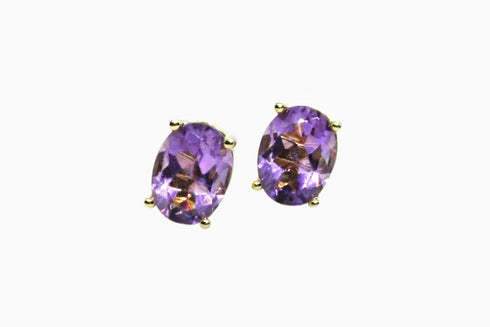 Divya दिव्या | Amethyst | Ohrstecker | 18K Vermeil Vergoldung