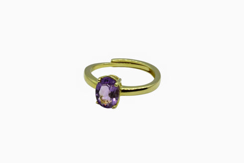Divya दिव्या | Amethyst | Ring | 18K Vermeil Vergoldung