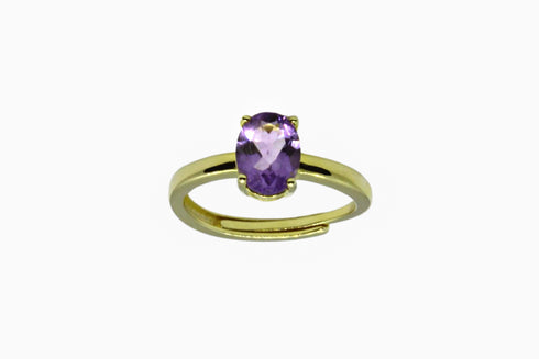 Divya दिव्या | Amethyst | Ring | 18K Vermeil Vergoldung