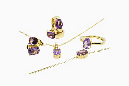 Divya दिव्या | Amethyst | Hoop | 18K Vermeil Vergoldung