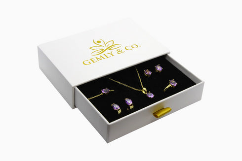 Divya दिव्या | Amethyst | Ring | 18K Vermeil Vergoldung