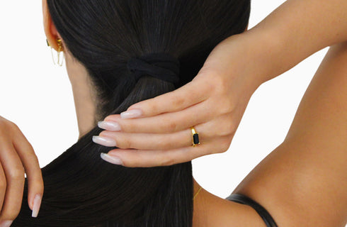 Ameya अमेय | Onyx | Ring | 18K Vermeil Vergoldung