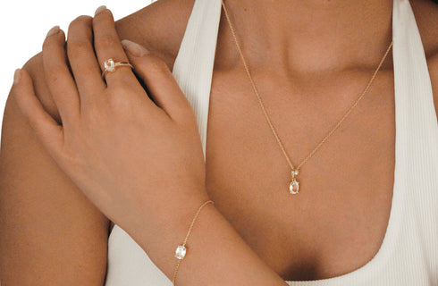 Divya दिव्या | Rock Crystal | Ring | 18K Gold Vermeil