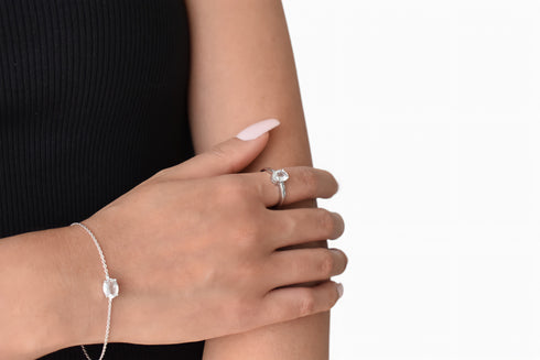 Divya दिव्या | Bergkristall | Ring | Silber | Rhodiniert