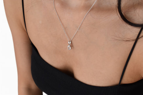 Divya दिव्या | Bergkristall | Halskette | Silber | Rhodiniert