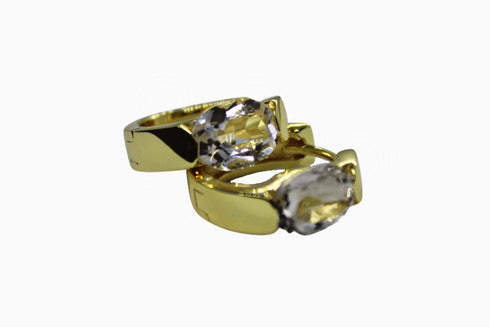 Divya दिव्या | Bergkristall | Hoop | 18K Vermeil Vergoldung