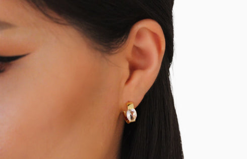 Divya दिव्या | Bergkristall | Hoop | 18K Vermeil Vergoldung