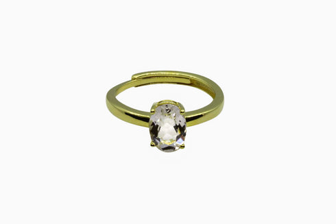 Divya दिव्या | Rock Crystal | Ring | 18K Gold Vermeil