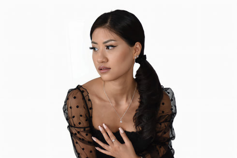 Ameya अमेय | Rose Quartz | Ring | Silver | Rhodium Plated