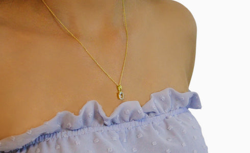 Divya दिव्या | Blauer Topas | Halskette | 18K Vermeil Vergoldung