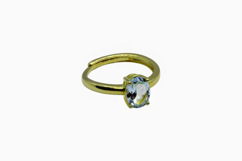Divya दिव्या | Blauer Topas | Ring | 18K Vermeil Vergoldung
