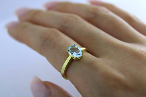 Divya दिव्या | Blauer Topas | Ring | 18K Vermeil Vergoldung