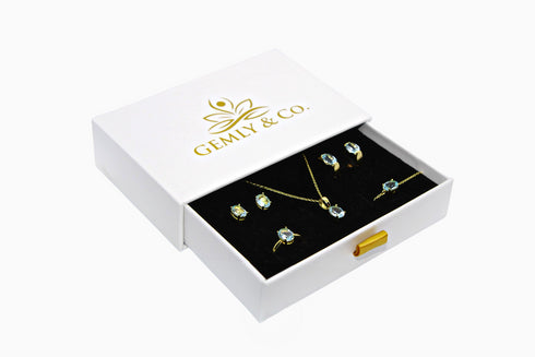 Divya दिव्या | Blauer Topas | Hoop | 18K Vermeil Vergoldung