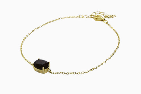 Divya दिव्या | Onyx | Armband | 18K Vermeil Vergoldung