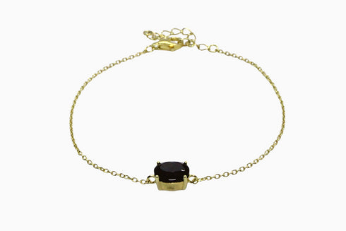 Divya दिव्या | Onyx | Armband | 18K Vermeil Vergoldung