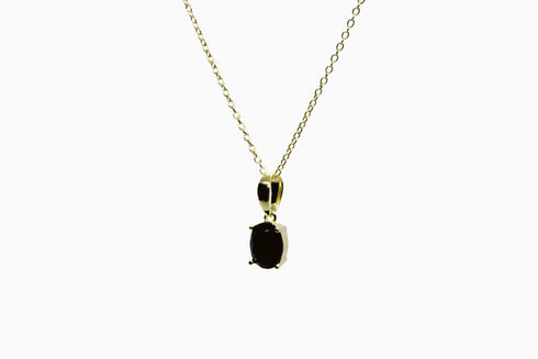 Divya दिव्या | Onyx | Halskette | 18K Vermeil Vergoldung