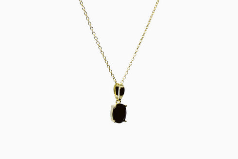 Divya दिव्या | Onyx | Halskette | 18K Vermeil Vergoldung