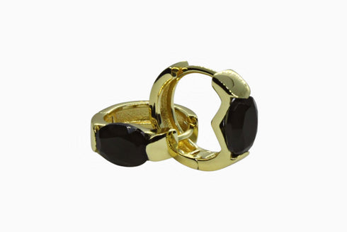 Divya दिव्या | Onyx | Hoop | 18K Vermeil Vergoldung