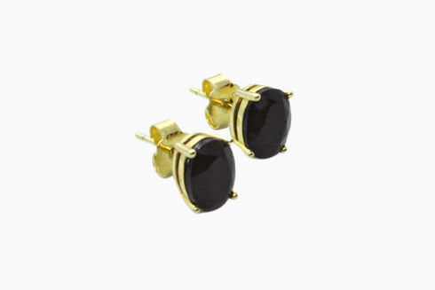 Divya दिव्या | Onyx | Ohrstecker | 18K Vermeil Vergoldung