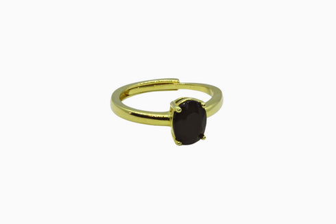 Divya दिव्या | Onyx | Ring | 18K Vermeil Vergoldung