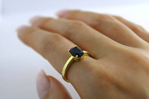 Divya दिव्या | Onyx | Ring | 18K Vermeil Vergoldung