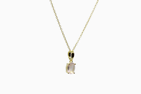 Divya दिव्या | Rose quartz | Necklace | 18K Gold Vermeil