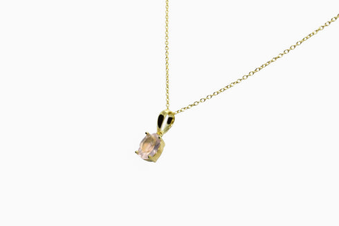 Divya दिव्या | Rose quartz | Necklace | 18K Gold Vermeil
