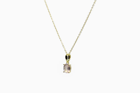 Divya दिव्या | Rose quartz | Necklace | 18K Gold Vermeil