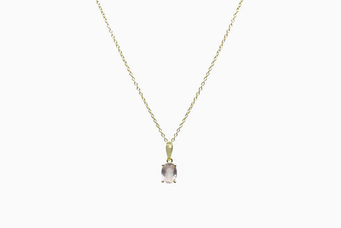 Divya दिव्या | Rose quartz | Necklace | 18K Gold Vermeil