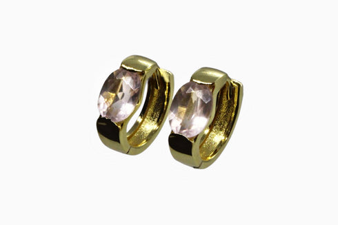 Divya दिव्या | Rosenquarz | Hoop | 18K Vermeil Vergoldung