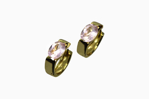 Divya दिव्या | Rosenquarz | Hoop | 18K Vermeil Vergoldung