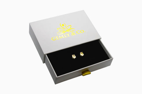 Divya दिव्या | Rosenquarz | Ohrstecker | 18K Vermeil Vergoldung