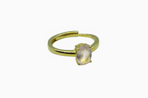 Divya दिव्या | Rose Quartz | Ring | 18K Gold Vermeil